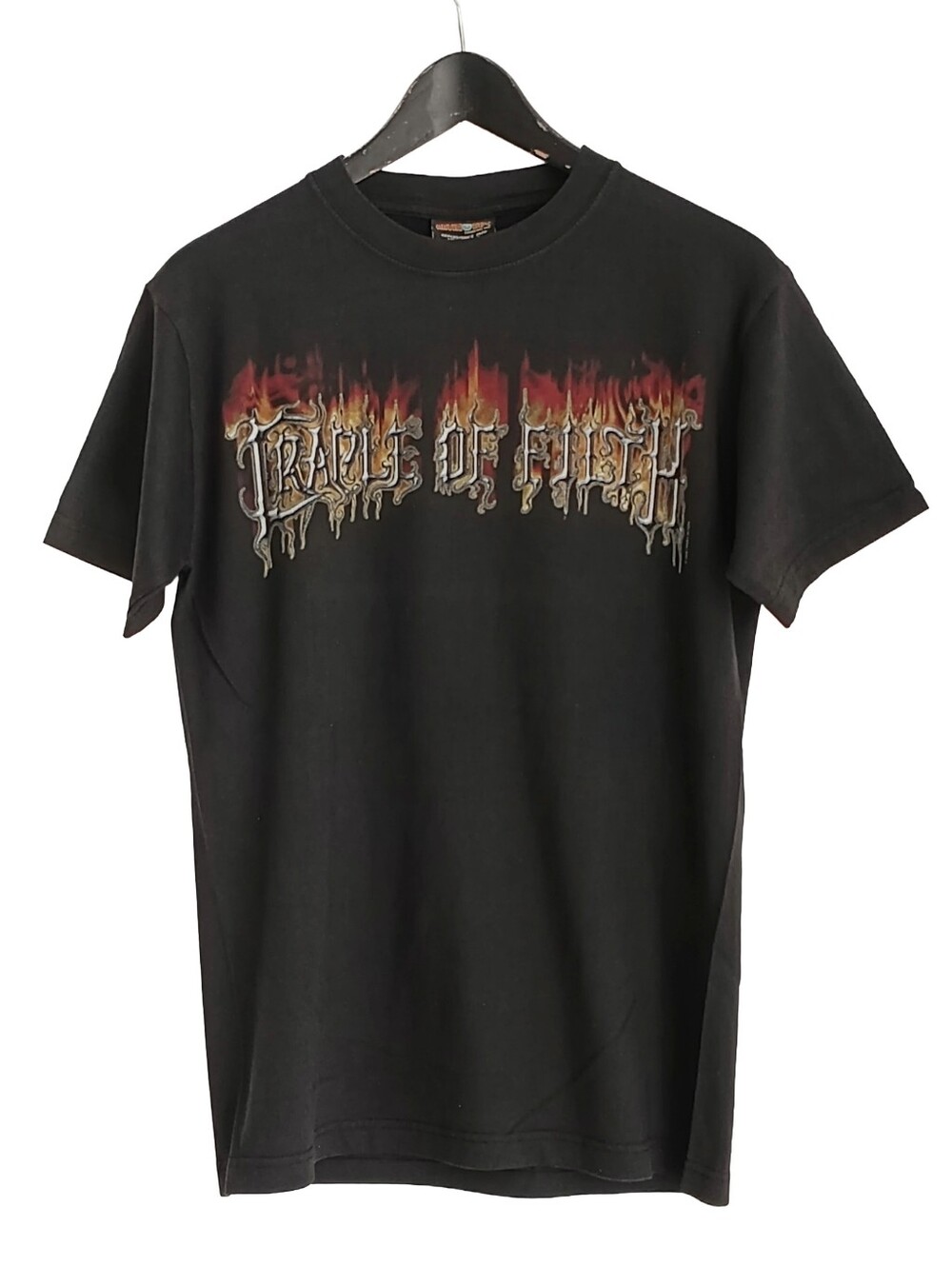VTG 2006 Cradle Of Filth Burning Flames Logo Tee Black Artimonde 2 Sided M